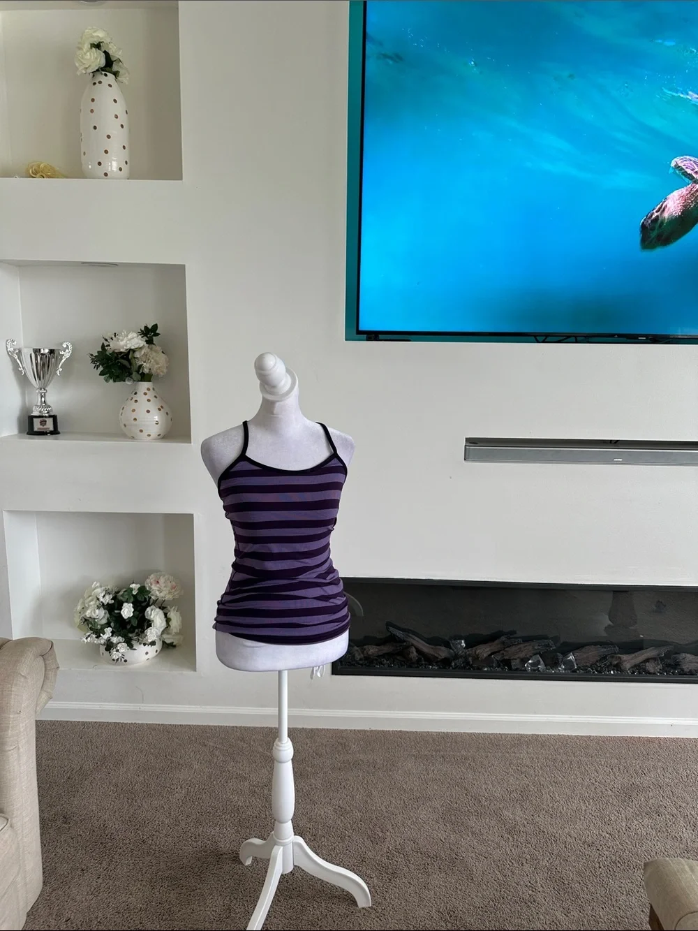 lululemon athletica Purple Striped Camisole Tank